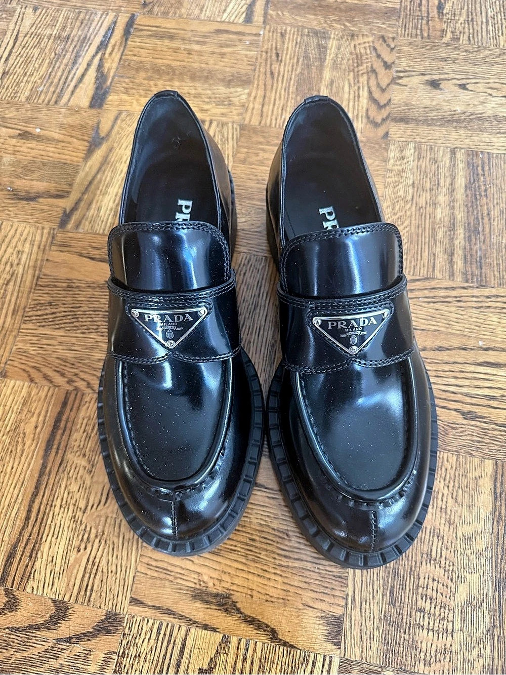 Prada Black Leather Loafers
